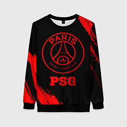Свитшот женский PSG - red gradient, цвет: 3D-черный
