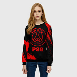 Свитшот женский PSG - red gradient, цвет: 3D-черный — фото 2