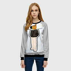 Свитшот женский Чиловый парень - свидетель мем, цвет: 3D-черный — фото 2