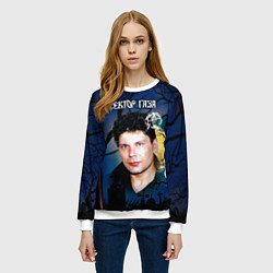 Свитшот женский Юрий Хой полнолуние, цвет: 3D-белый — фото 2