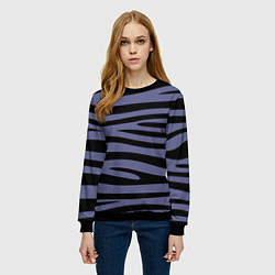 Свитшот женский Морские полоски, цвет: 3D-черный — фото 2