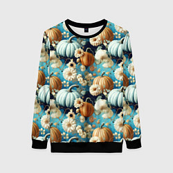 Свитшот женский Маленькие тыковки, цвет: 3D-черный