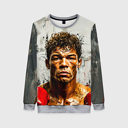 Свитшот женский Артуро Гатти на сером, цвет: 3D-меланж