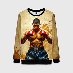 Женский свитшот Муай Тай боец в бежевом