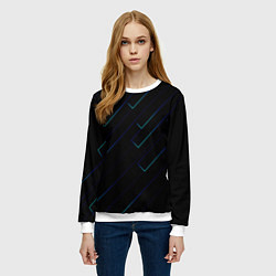 Свитшот женский Color blue black, цвет: 3D-белый — фото 2