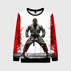 Женский свитшот Боец джиу-джитсу на белом