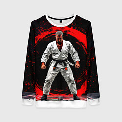 Женский свитшот Боец джиу-джитсу на черном