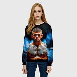 Свитшот женский Дастин Порье в дыму, цвет: 3D-черный — фото 2