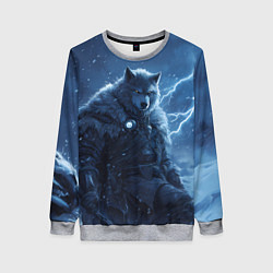 Женский свитшот Волк повелитель молний