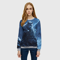 Свитшот женский Волк повелитель молний, цвет: 3D-меланж — фото 2