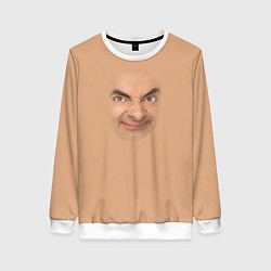 Свитшот женский Лицо мистера Бина, цвет: 3D-белый