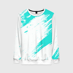 Свитшот женский Color white light blue, цвет: 3D-белый