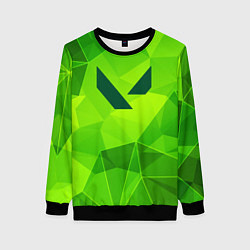 Свитшот женский Valorant green poly, цвет: 3D-черный