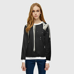 Свитшот женский Белая слизь текстура, цвет: 3D-белый — фото 2