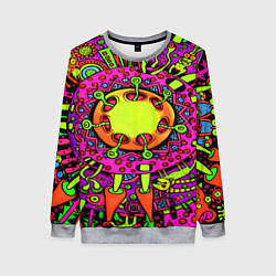 Свитшот женский Кислотные грибы оптические, цвет: 3D-меланж