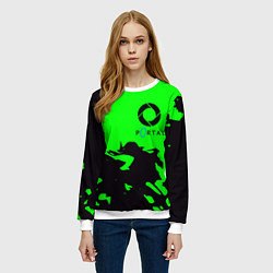 Свитшот женский Portal черный дым, цвет: 3D-белый — фото 2