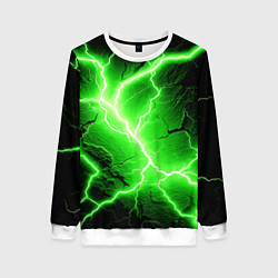 Свитшот женский Color green black, цвет: 3D-белый