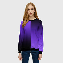Свитшот женский Чёрно-сиреневый градиент пополам, цвет: 3D-черный — фото 2