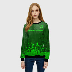 Свитшот женский Hunter x Hunter - green gradient посередине, цвет: 3D-черный — фото 2
