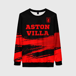 Свитшот женский Aston Villa - red gradient посередине, цвет: 3D-черный
