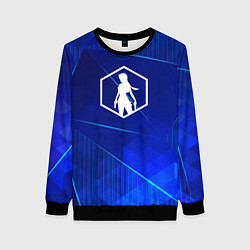 Свитшот женский Tomb Raider blue poly, цвет: 3D-черный
