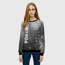 Свитшот женский Porto - grey gradient вертикально, цвет: 3D-черный — фото 2