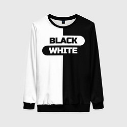 Свитшот женский Black white пополам, цвет: 3D-черный