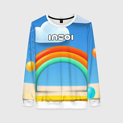 Женский свитшот Inzoi объемная радуга и облака