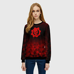 Свитшот женский Gears of War red poly, цвет: 3D-черный — фото 2