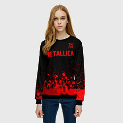 Свитшот женский Metallica - red gradient посередине, цвет: 3D-черный — фото 2