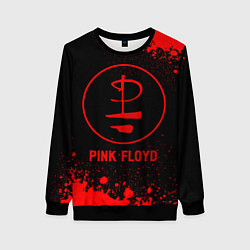 Свитшот женский Pink Floyd - red gradient, цвет: 3D-черный