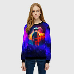 Свитшот женский Огненный путь космонавта, цвет: 3D-черный — фото 2
