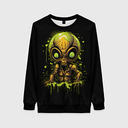 Женский свитшот Пришелец в зеленой жиже