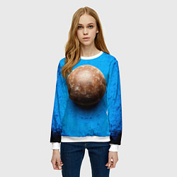 Свитшот женский Ядро для талкания на синем, цвет: 3D-белый — фото 2