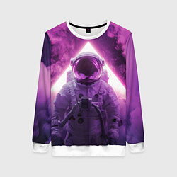 Женский свитшот Космонавт и фиолетовый космос