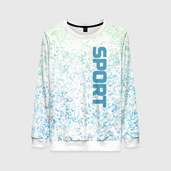 Свитшот женский Sport бело-голубой, цвет: 3D-белый