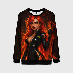 Свитшот женский Пламенная Мавуика - Genshin Impact, цвет: 3D-черный