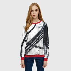 Свитшот женский Графичная абстракция, цвет: 3D-красный — фото 2