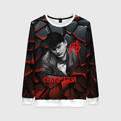 Женский свитшот Юрий Хой Сектор газа портрет на камнях