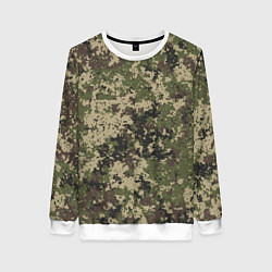 Свитшот женский Камуфляж защитный пиксельный, цвет: 3D-белый