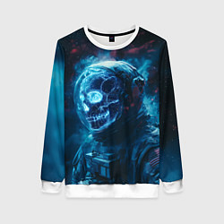Свитшот женский Скелет американского космонавта, цвет: 3D-белый