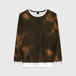 Свитшот женский The color is brown, цвет: 3D-белый