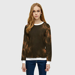 Свитшот женский The color is brown, цвет: 3D-белый — фото 2