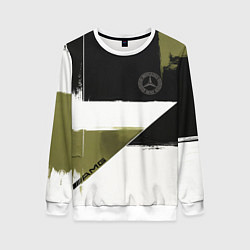 Свитшот женский Merсedes Benz логотип, цвет: 3D-белый