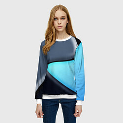 Свитшот женский Разноцветный, цвет: 3D-белый — фото 2