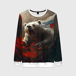 Женский свитшот Русский медведь в прыжке