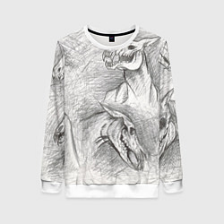 Женский свитшот Черепа лошадей - эскиз