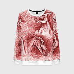 Женский свитшот Черепа лошадей - эскиз