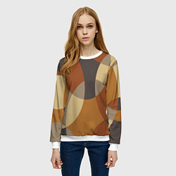 Свитшот женский Графические цветные текстуры и паттерны, цвет: 3D-белый — фото 2