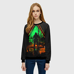 Свитшот женский Выживание в лесу, цвет: 3D-черный — фото 2